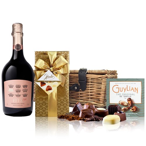 Fitz Pink 75cl And Chocolates Hamper